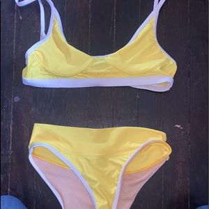 Bright yellow swim suite